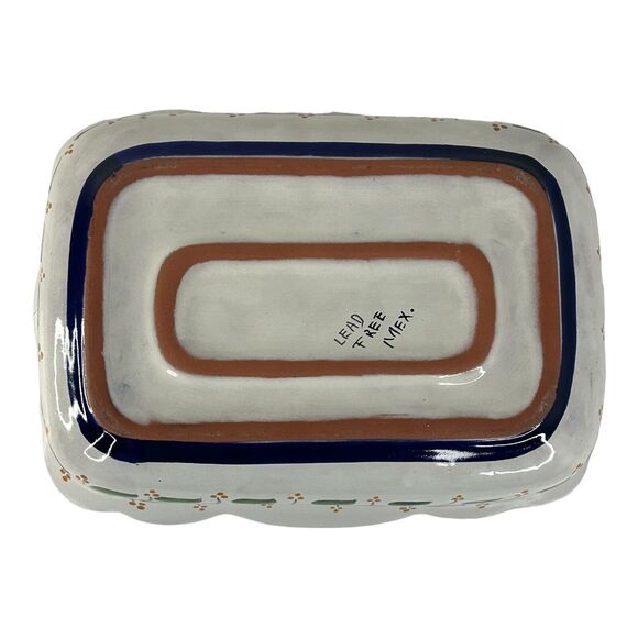 Mexican Hand Painted Pottery Baking Casserole Dish Floral Folk Art  13”x9”x3” - Picture 5 of 15